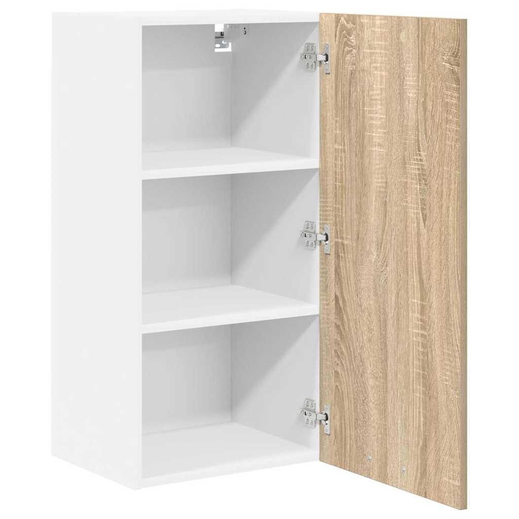 vidaXL Hanging Cabinet Sonoma Oak and White 40 x 31 x 80 cm 5