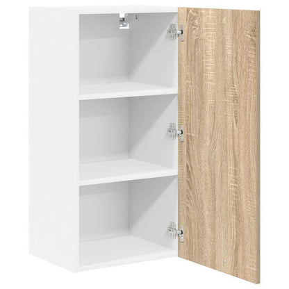 vidaXL Hanging Cabinet Sonoma Oak and White 40 x 31 x 80 cm 5