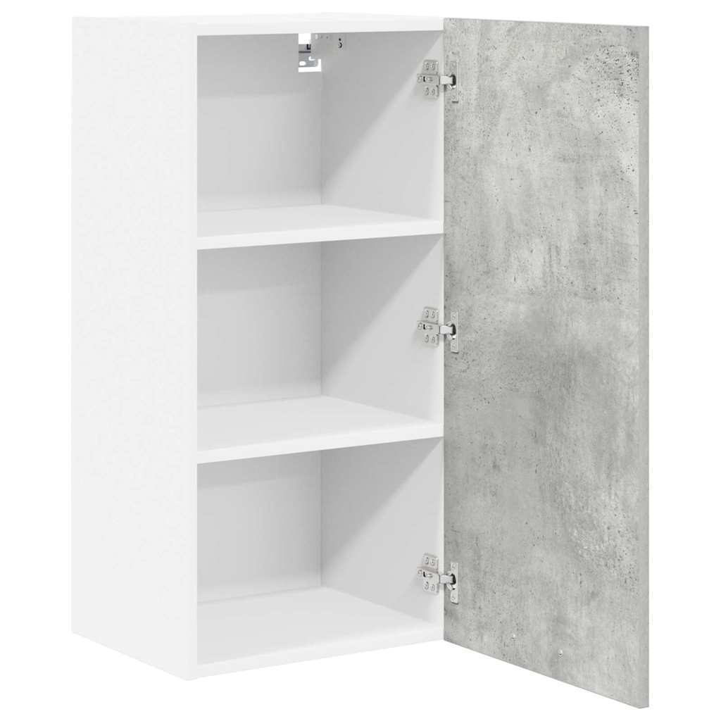 vidaXL Hanging Cabinet Concrete Grey and White 40 x 31 x 80 cm 5