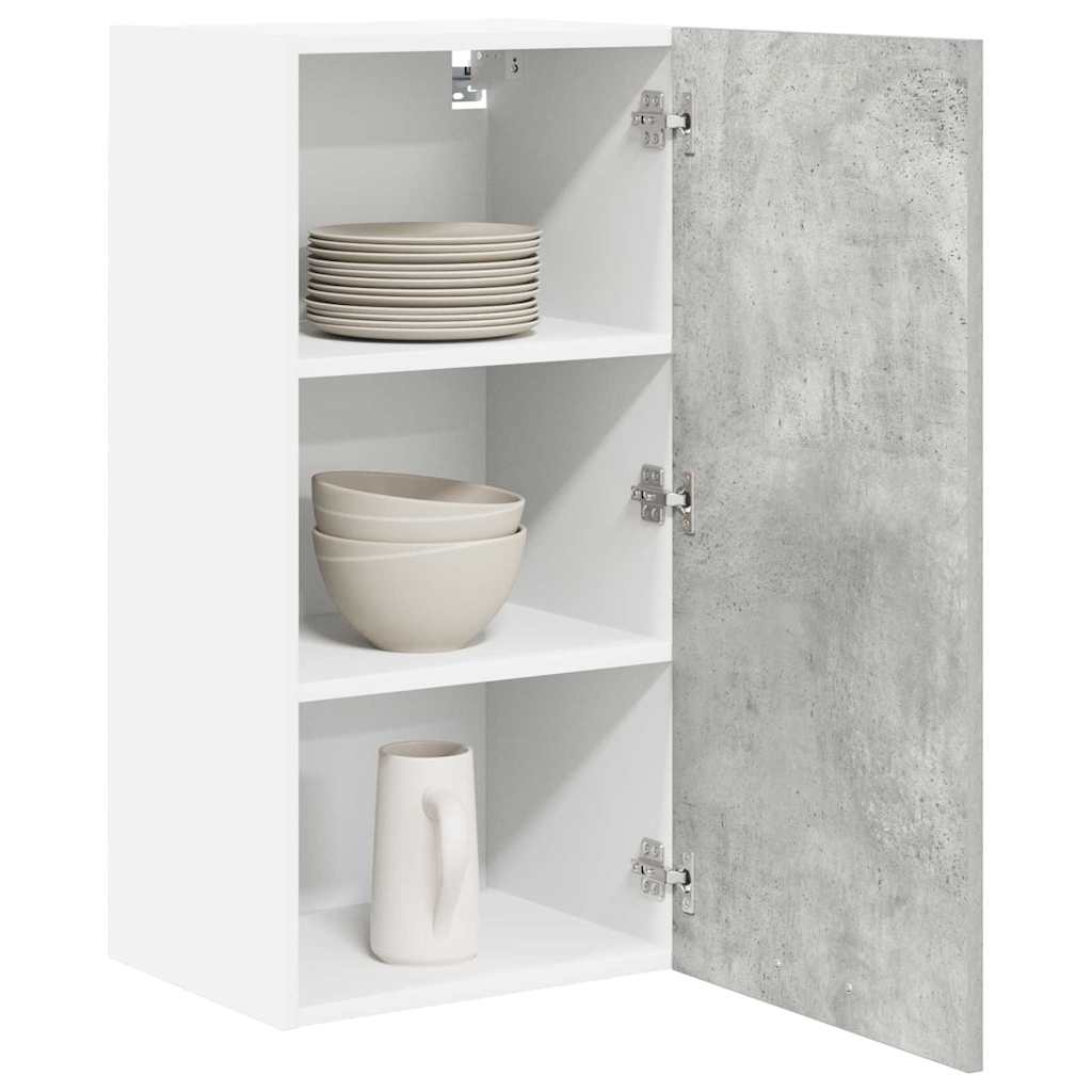 vidaXL Hanging Cabinet Concrete Grey and White 40 x 31 x 80 cm 3