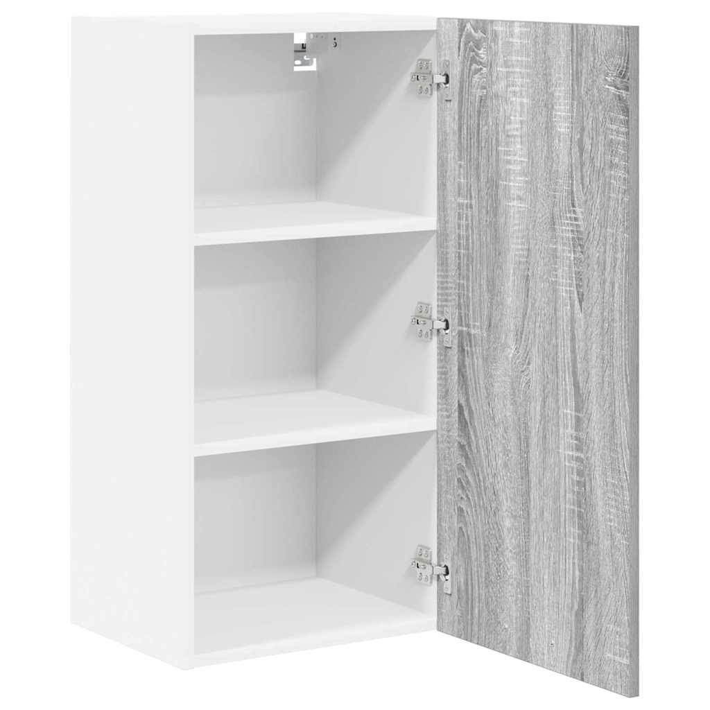 vidaXL Hanging Cabinet Grey Sonoma and White 40 x 31 x 80 cm 5