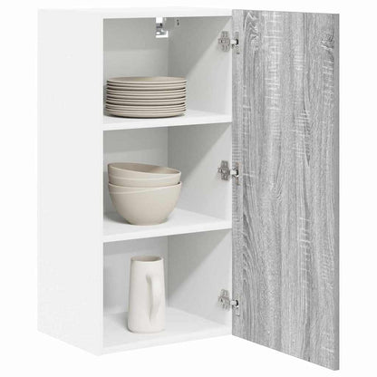 vidaXL Hanging Cabinet Grey Sonoma and White 40 x 31 x 80 cm 3