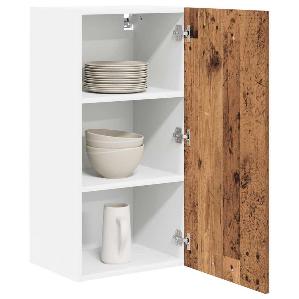 vidaXL Hanging Cabinet Old Wood and White 40 x 31 x 80 cm 3