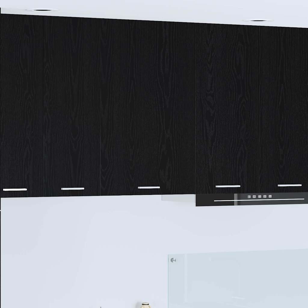 vidaXL Hanging Cabinet Black Oak and White 50 x 31 x 80 cm 1