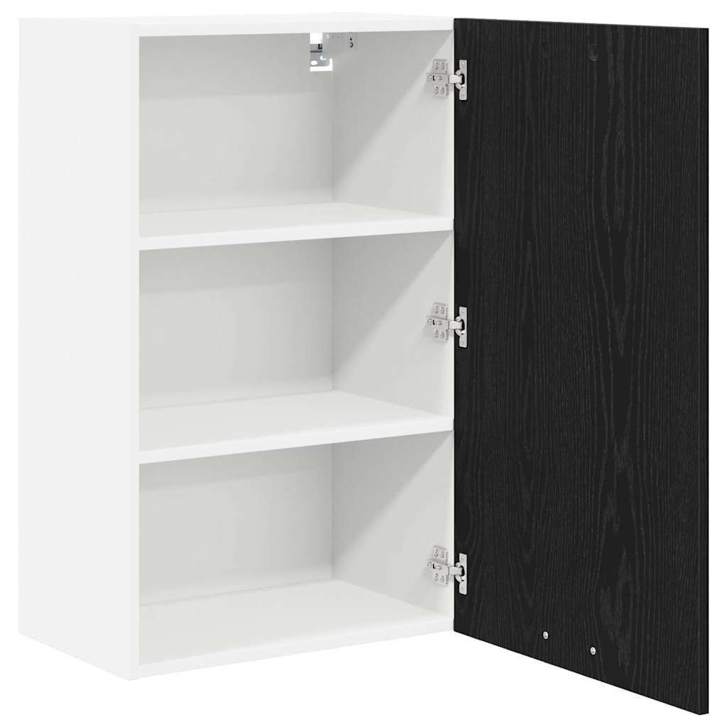 vidaXL Hanging Cabinet Black Oak and White 50 x 31 x 80 cm 5