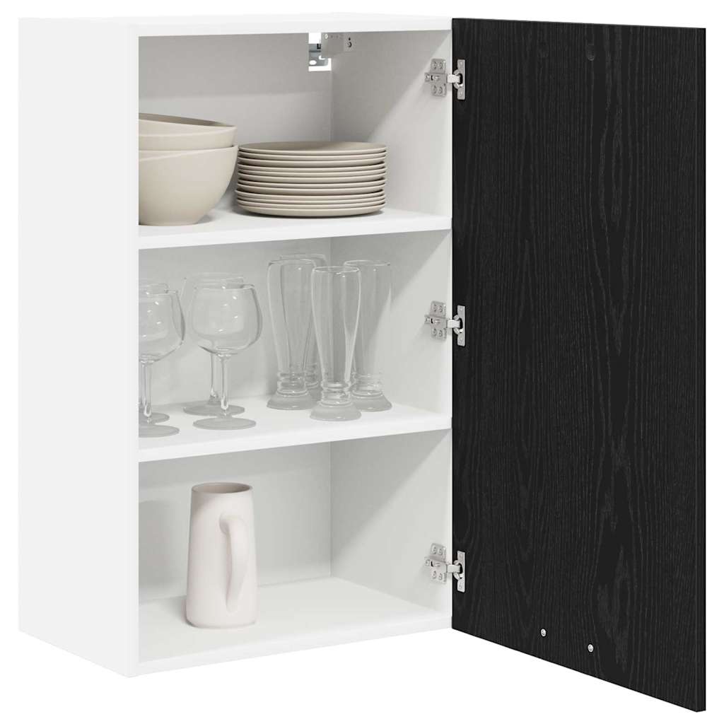 vidaXL Hanging Cabinet Black Oak and White 50 x 31 x 80 cm 3