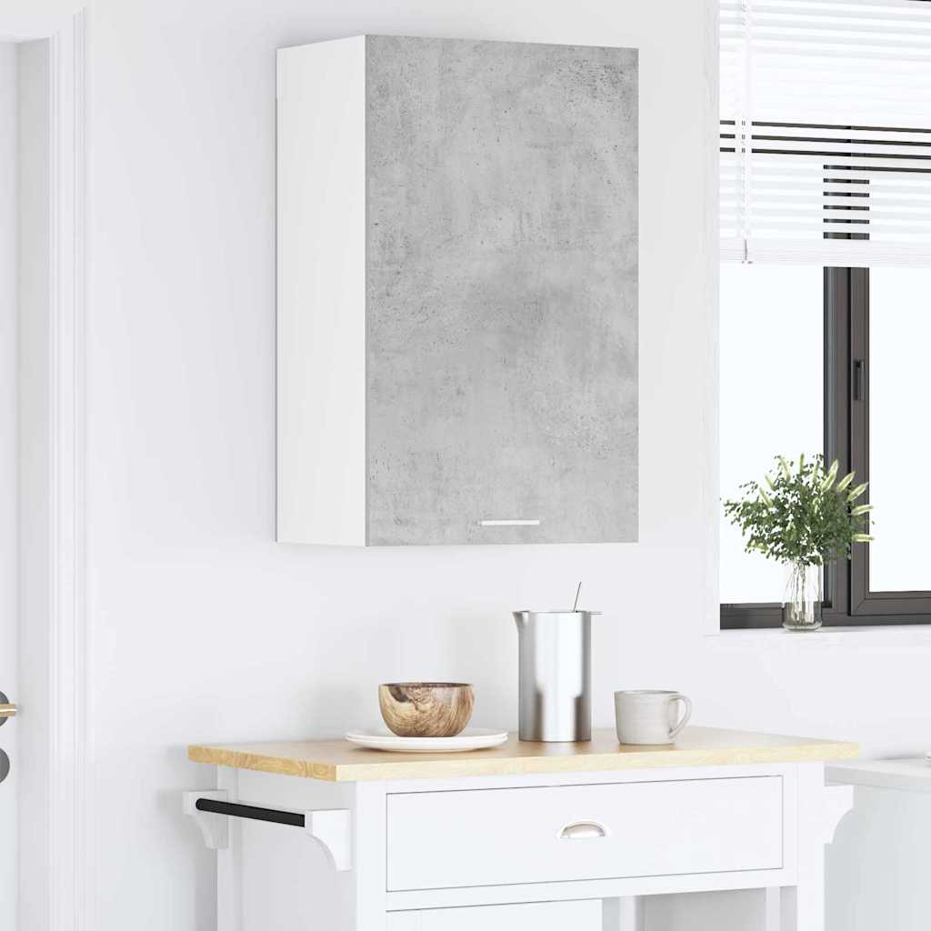 vidaXL Hanging Cabinet Concrete Grey and White 50 x 31 x 80 cm 4
