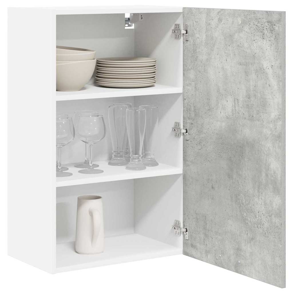 vidaXL Hanging Cabinet Concrete Grey and White 50 x 31 x 80 cm 3