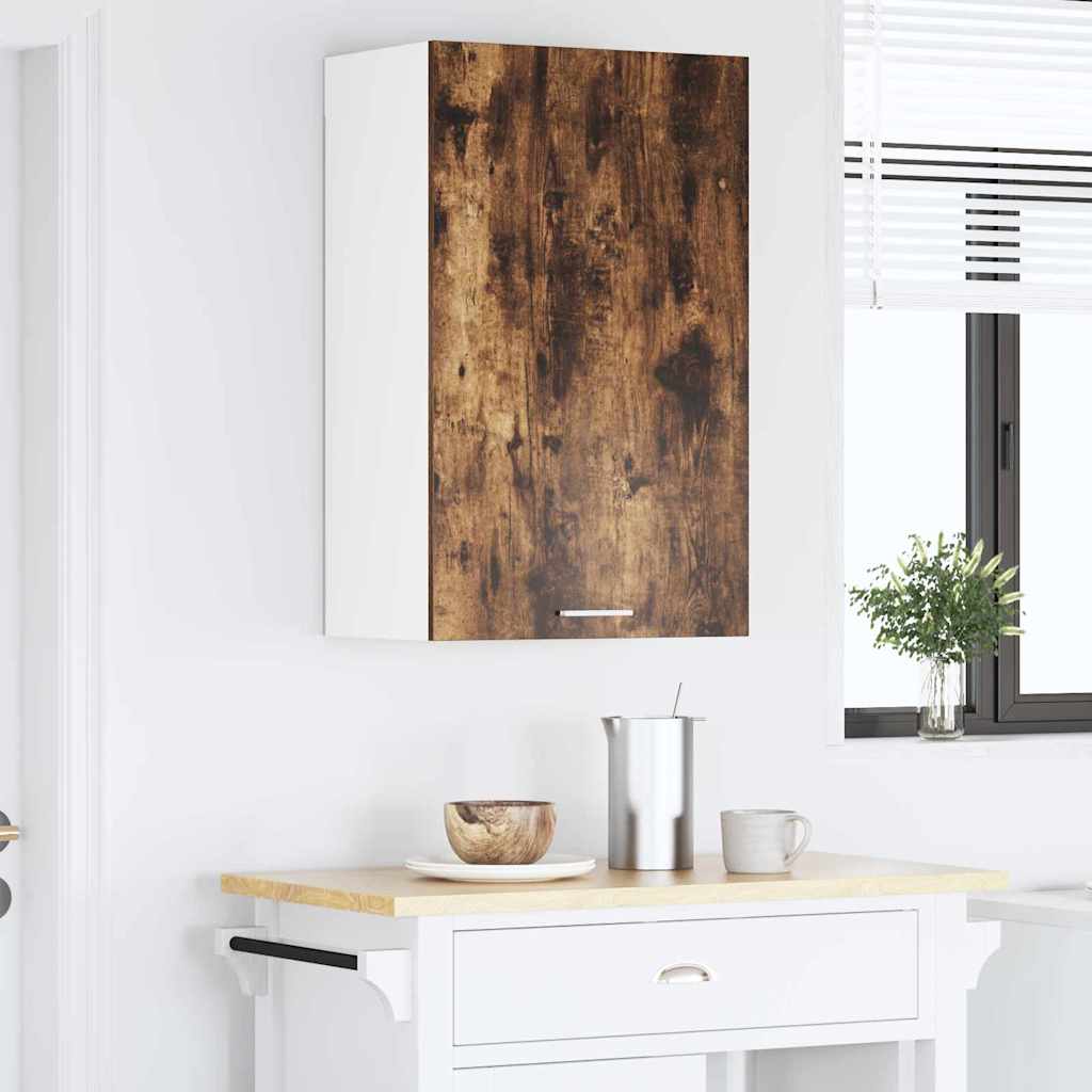 vidaXL Hanging Cabinet Smoked Oak and White 50 x 31 x 80 cm 4
