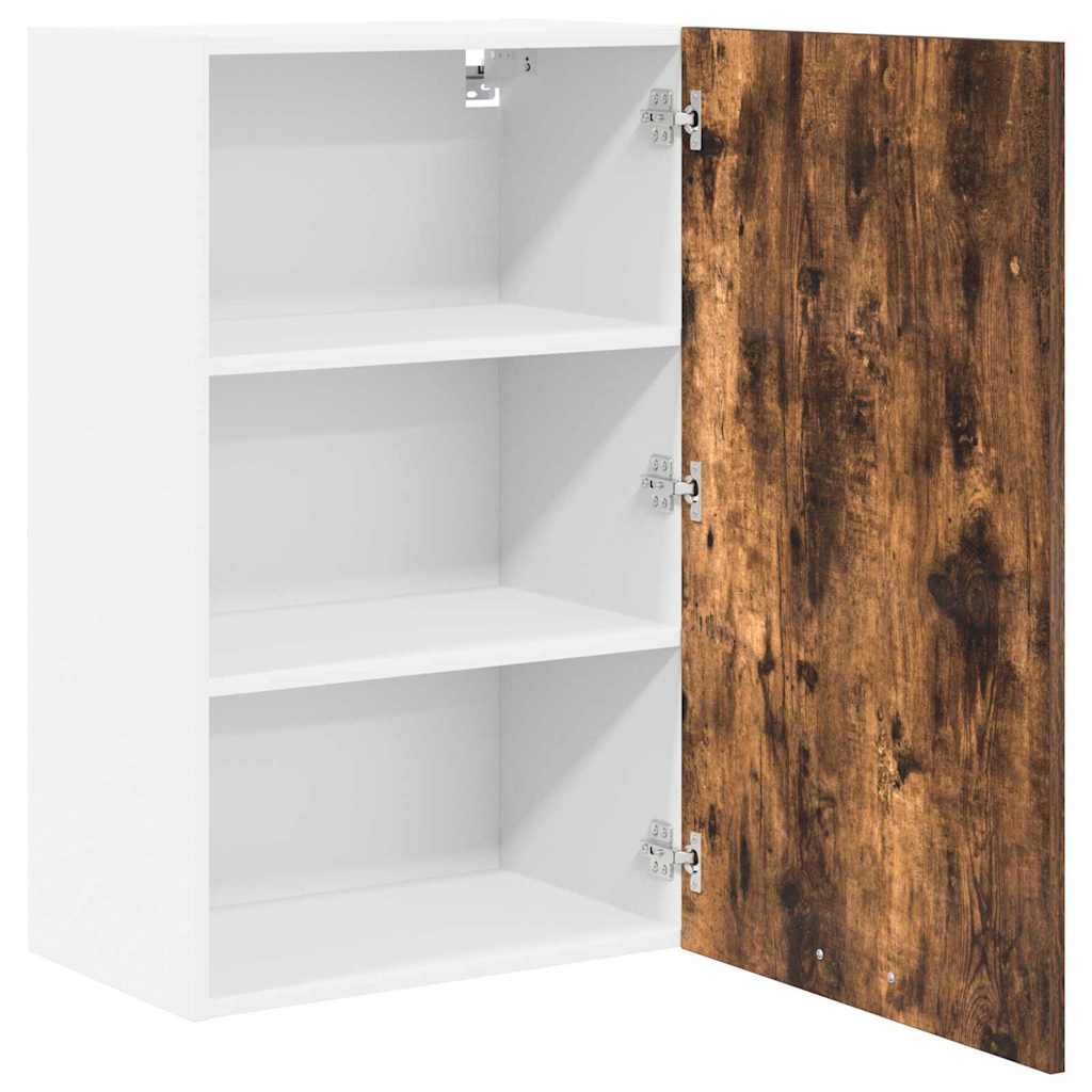 vidaXL Hanging Cabinet Smoked Oak and White 50 x 31 x 80 cm 5