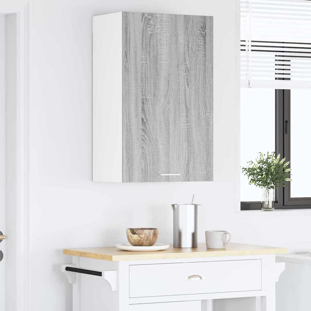 vidaXL Hanging Cabinet Grey Sonoma and White 50 x 31 x 80 cm 4