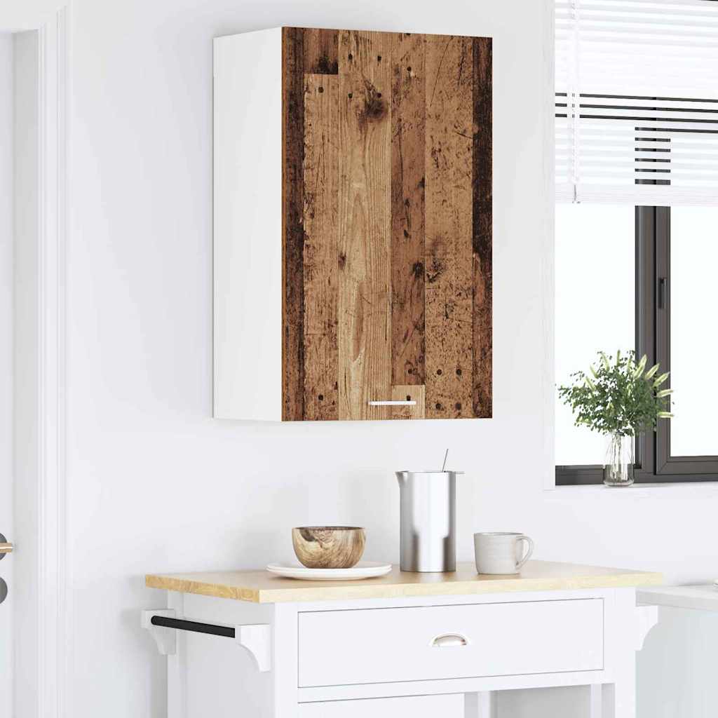 vidaXL Hanging Cabinet Old Wood and White 50 x 31 x 80 cm 4