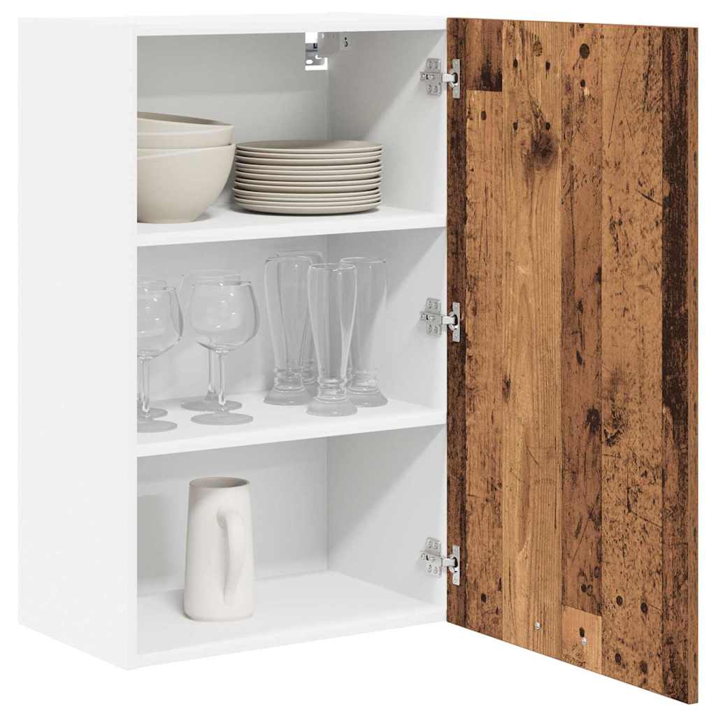 vidaXL Hanging Cabinet Old Wood and White 50 x 31 x 80 cm 3