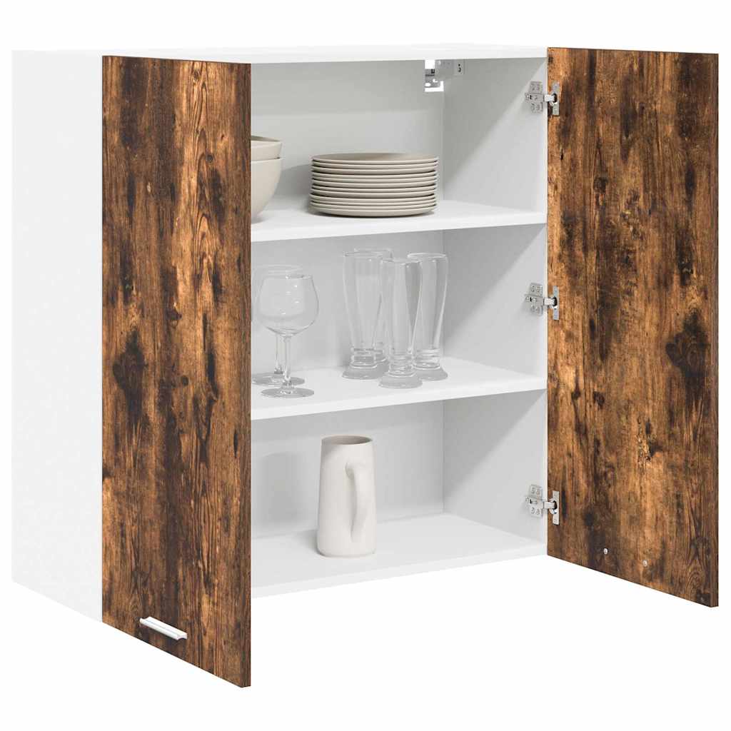 Hanging Cabinet and White 40 x 31 x 80 cm Smoked oak 1x hanging cabinet (1 door) 40 cm wide 80 cm high–1x hanging cabinet (3 shelves) 30 cm 1x hanging cabinet (2 doors) 80 cm wide 80 cm high