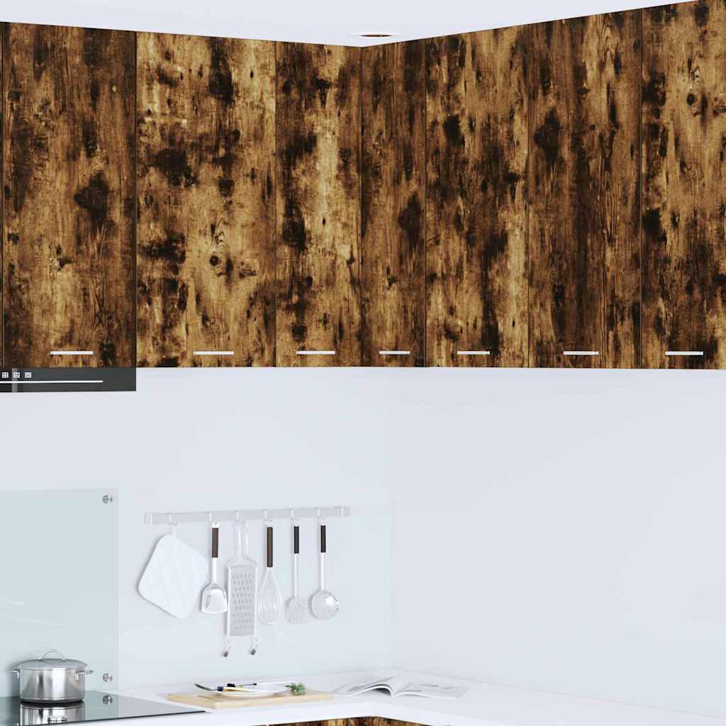 vidaXL Hanging Glass Cabinet "Lyon" 40x31x60 cm Smoked Oak