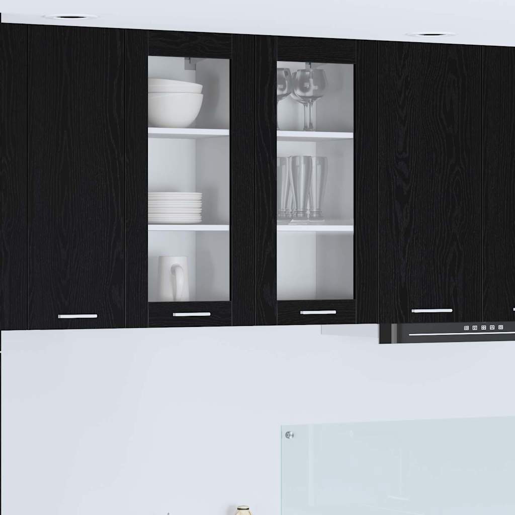 vidaXL Hanging Cabinet Black Oak 40 x 31 x 80 cm Engineered Wood 1