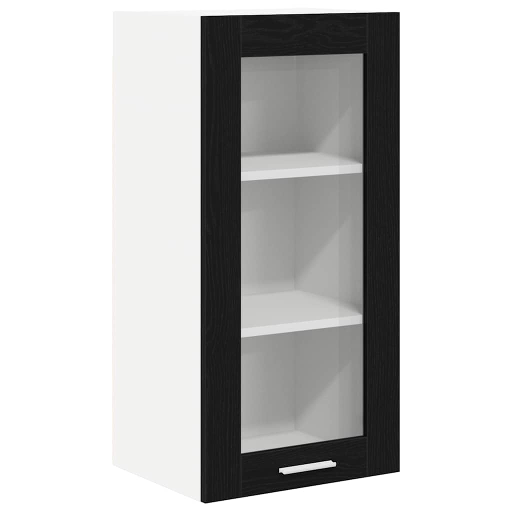 vidaXL Hanging Cabinet Black Oak 40 x 31 x 80 cm Engineered Wood 2