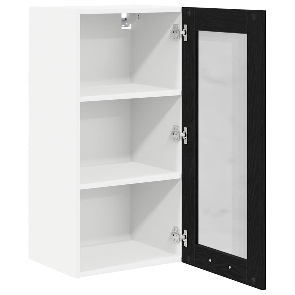 vidaXL Hanging Cabinet Black Oak 40 x 31 x 80 cm Engineered Wood 5