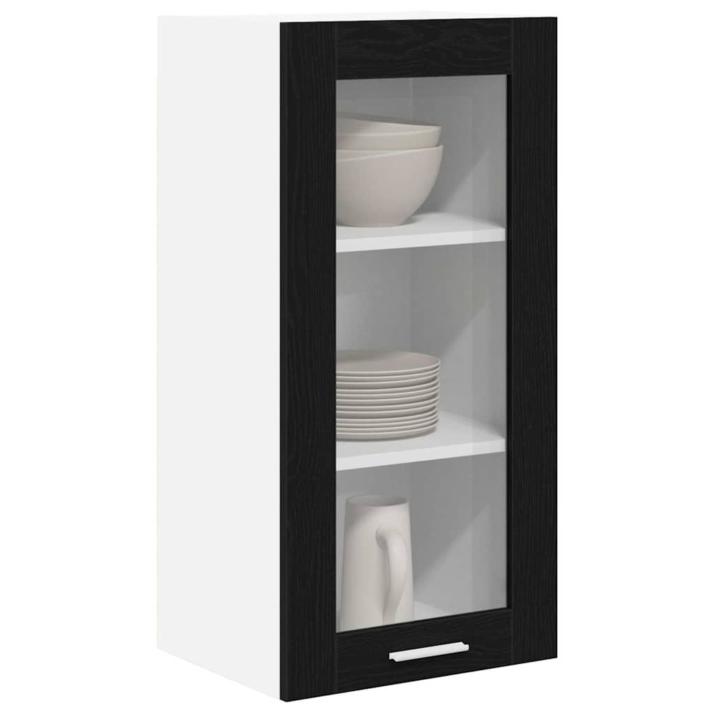 vidaXL Hanging Cabinet Black Oak 40 x 31 x 80 cm Engineered Wood 3
