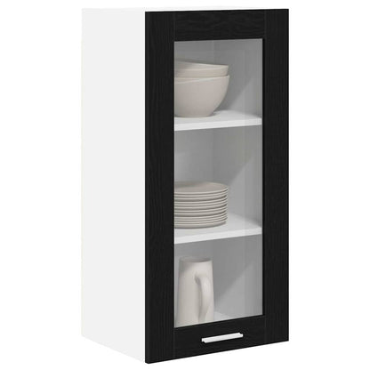 vidaXL Hanging Cabinet Black Oak 40 x 31 x 80 cm Engineered Wood 3