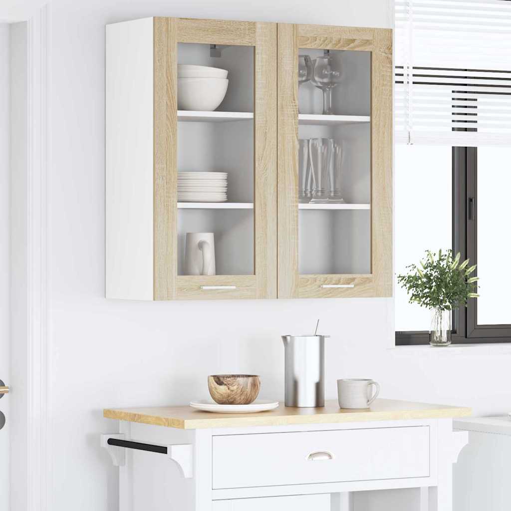 vidaXL Hanging Cabinet Sonoma Oak 40 x 31 x 80 cm Engineered Wood 4