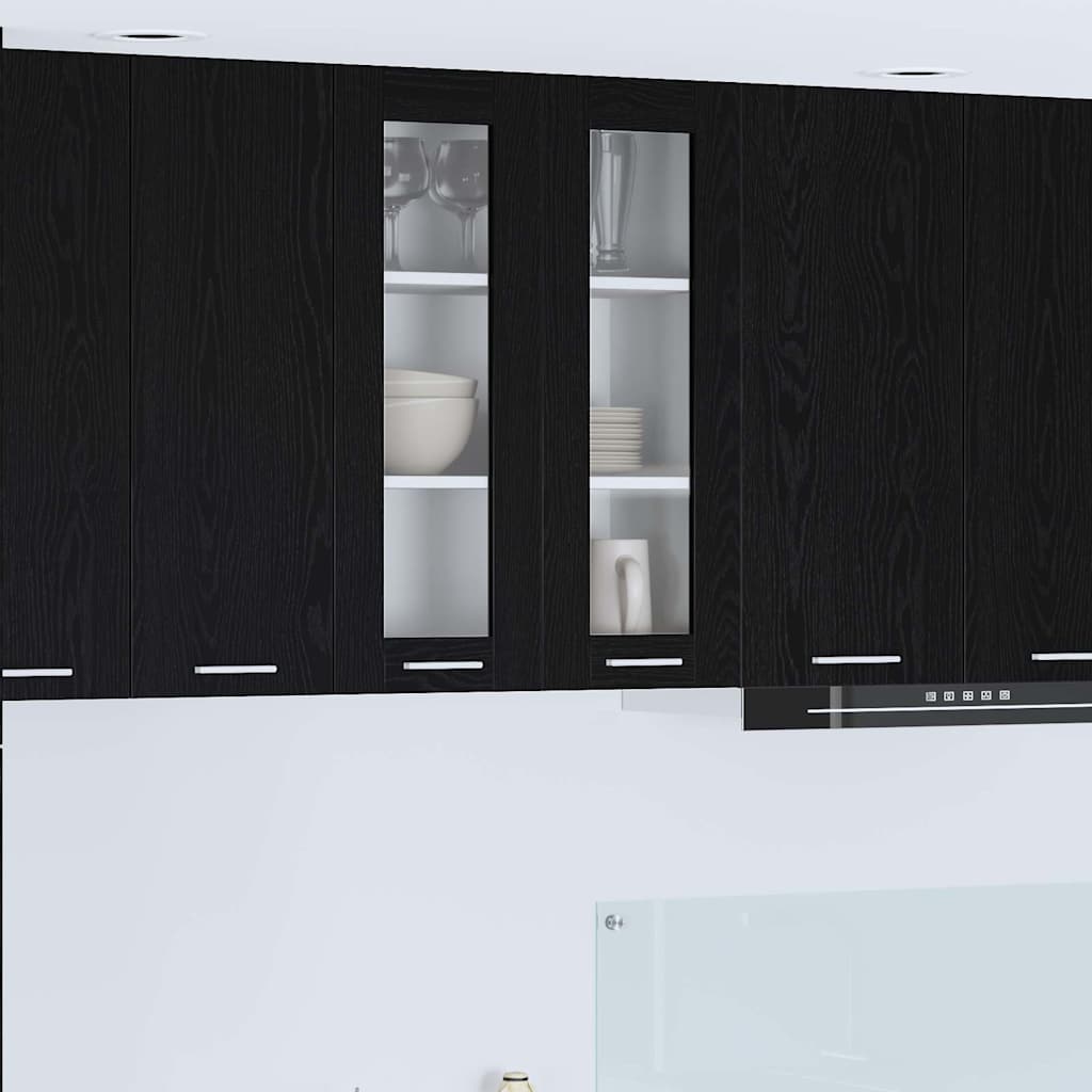 vidaXL Hanging Cabinet Black Oak 60 x 31 x 80 cm Engineered Wood 1