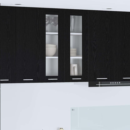 vidaXL Hanging Cabinet Black Oak 60 x 31 x 80 cm Engineered Wood 1