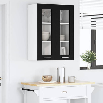 vidaXL Hanging Cabinet Black Oak 60 x 31 x 80 cm Engineered Wood 4