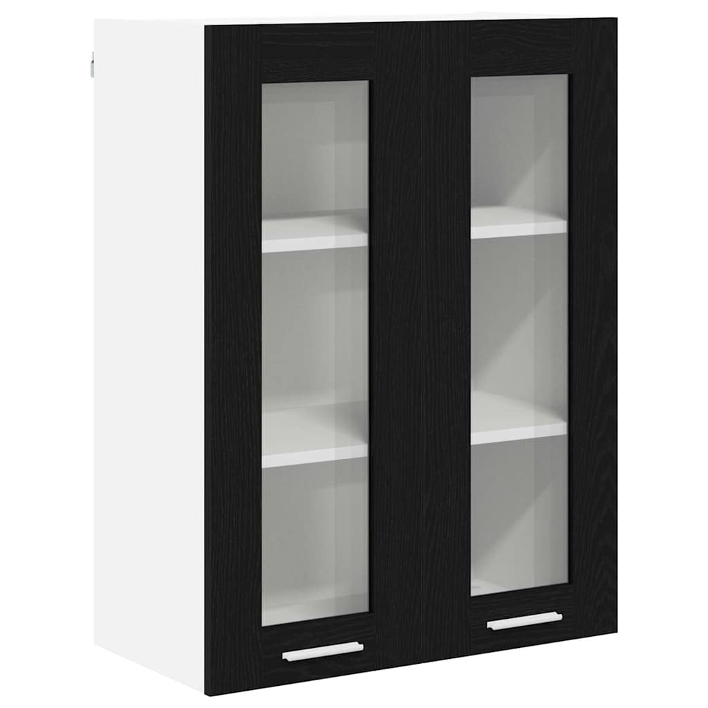 vidaXL Hanging Cabinet Black Oak 60 x 31 x 80 cm Engineered Wood 2