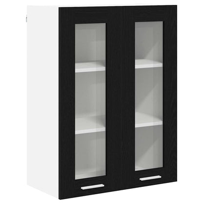 vidaXL Hanging Cabinet Black Oak 60 x 31 x 80 cm Engineered Wood 2