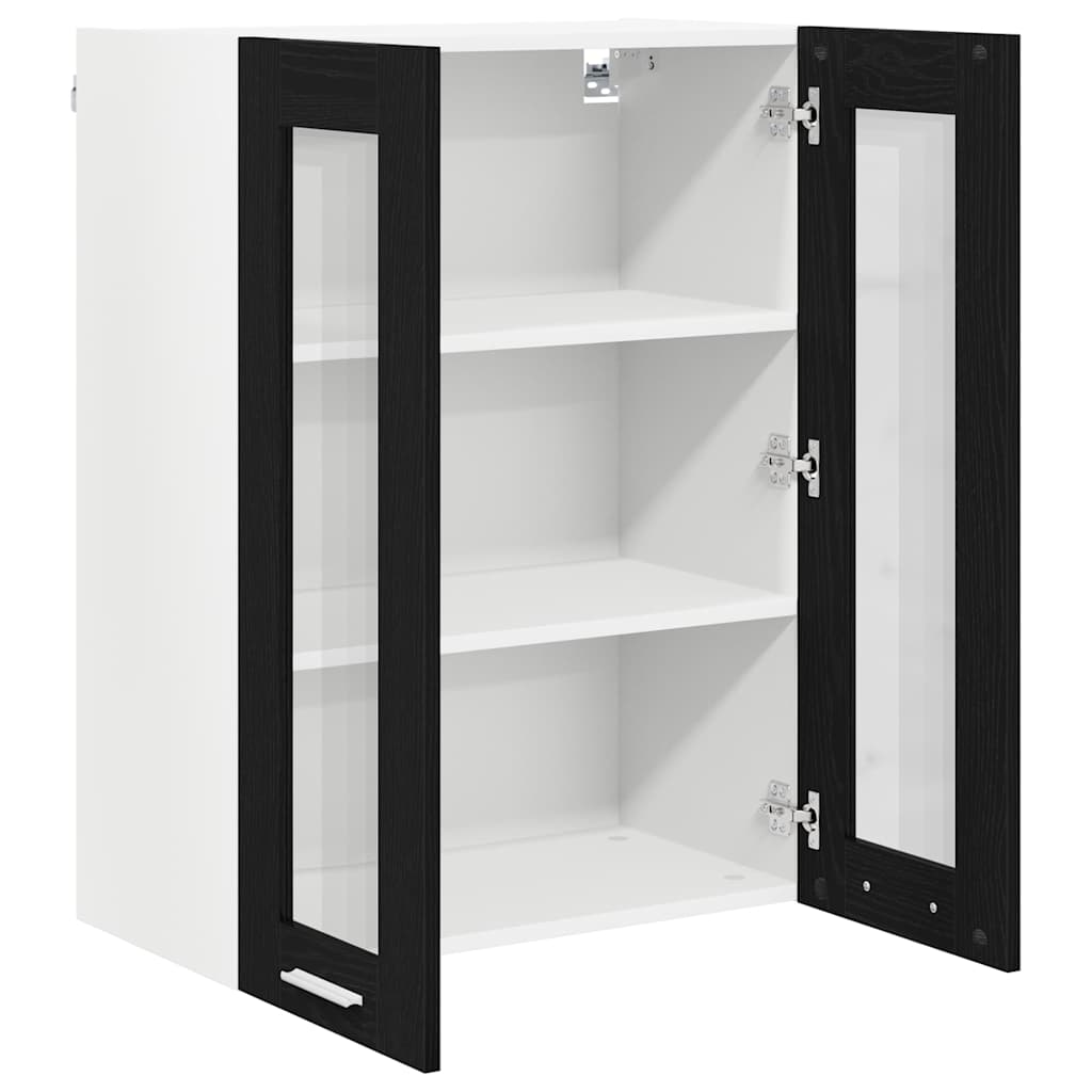 vidaXL Hanging Cabinet Black Oak 60 x 31 x 80 cm Engineered Wood 5