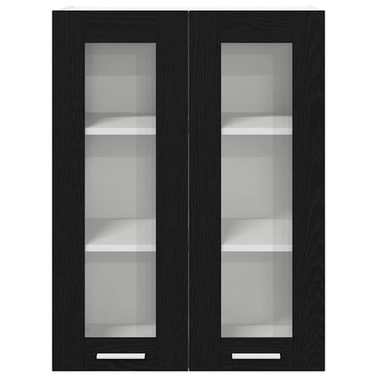 vidaXL Hanging Cabinet Black Oak 60 x 31 x 80 cm Engineered Wood 6