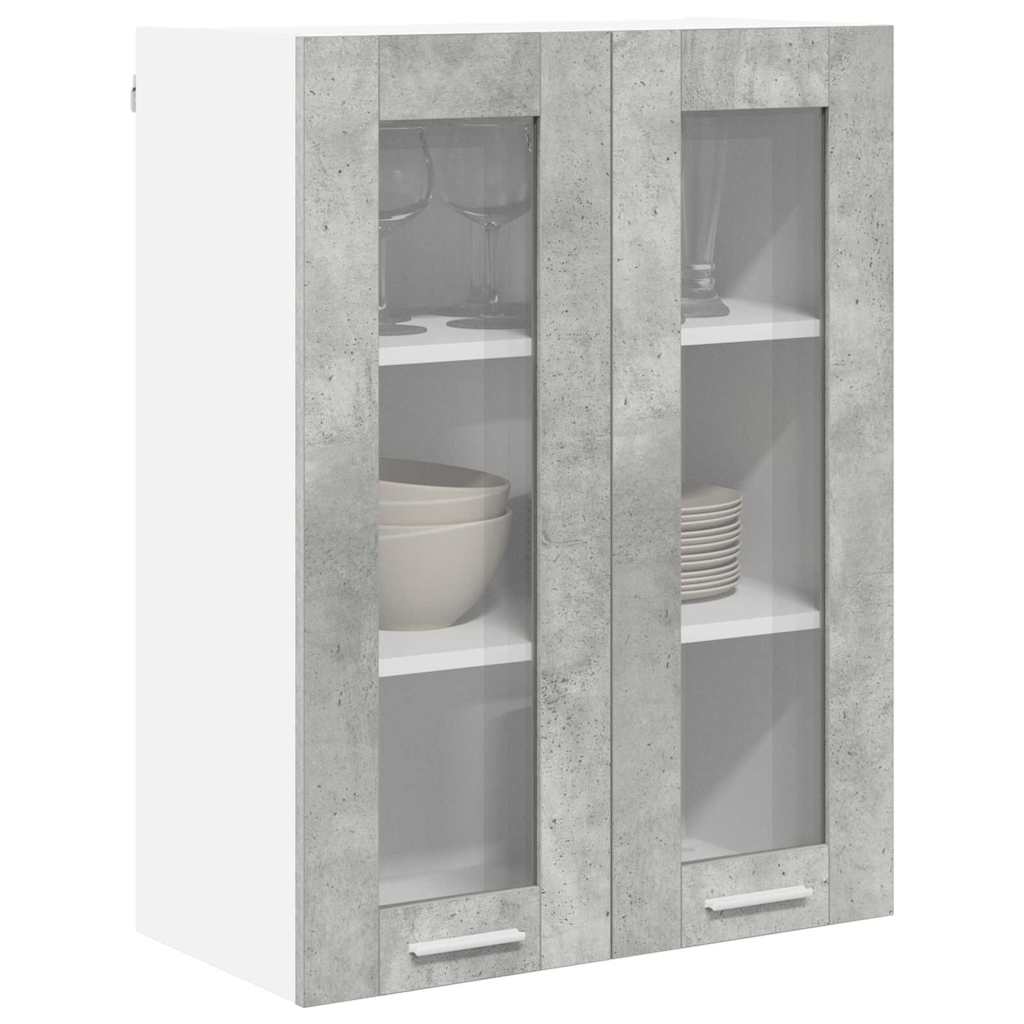 vidaXL Hanging Cabinet Concrete Grey 60 x 31 x 80 cm Engineered Wood 3