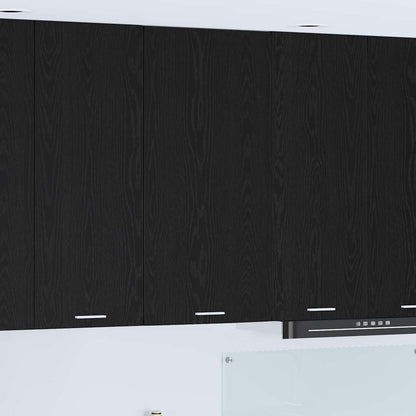 vidaXL Hanging Cabinet Black Oak and White 50 x 31 x 100 cm 1