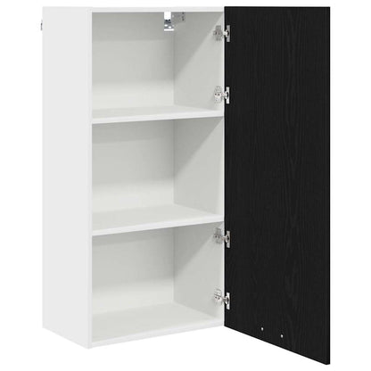vidaXL Hanging Cabinet Black Oak and White 50 x 31 x 100 cm 5