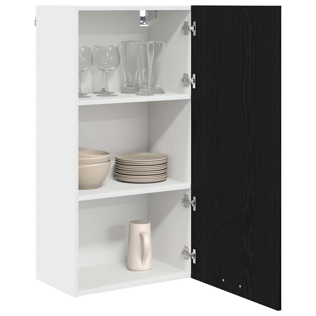 vidaXL Hanging Cabinet Black Oak and White 50 x 31 x 100 cm 3