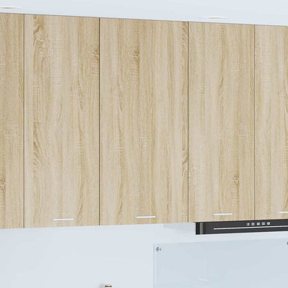 Wall Mounted Cabinet "Lyon" 50x31x60 cm Sonoma oak 1x hanging cabinet (1 door) 40 cm wide 40 cm high–1x hanging cabinet (2 shelves) 40 cm 1x hanging cabinet (1 door) 50 cm wide 100 cm high