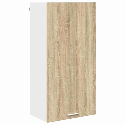 Wall Mounted Cabinet "Lyon" 50x31x60 cm Sonoma oak 1x hanging cabinet (1 door) 40 cm wide 40 cm high–1x hanging cabinet (2 shelves) 40 cm 1x hanging cabinet (1 door) 50 cm wide 100 cm high