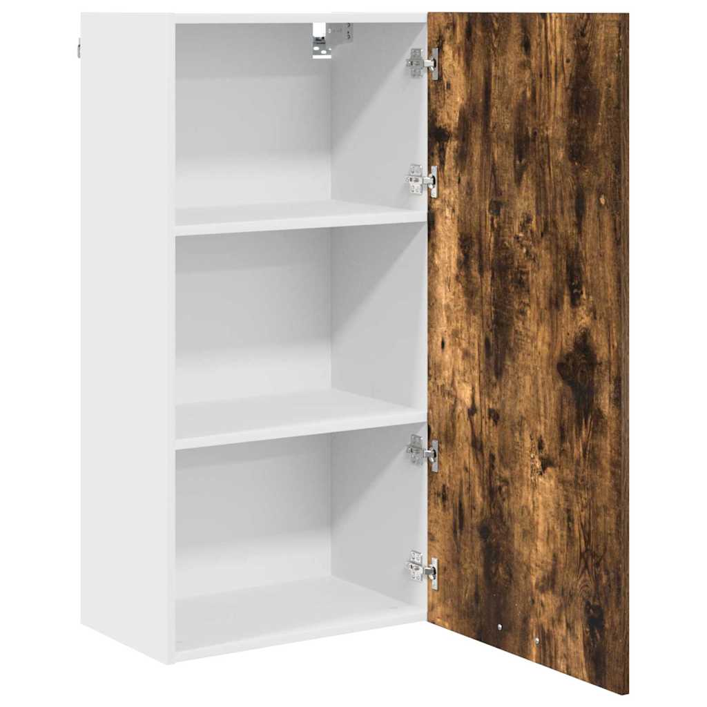 vidaXL Hanging Cabinet Smoked Oak and White 50 x 31 x 100 cm 5