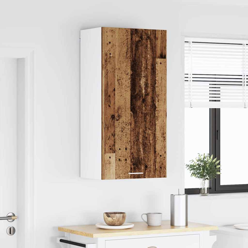 vidaXL Hanging Cabinet Old Wood and White 50 x 31 x 100 cm 4