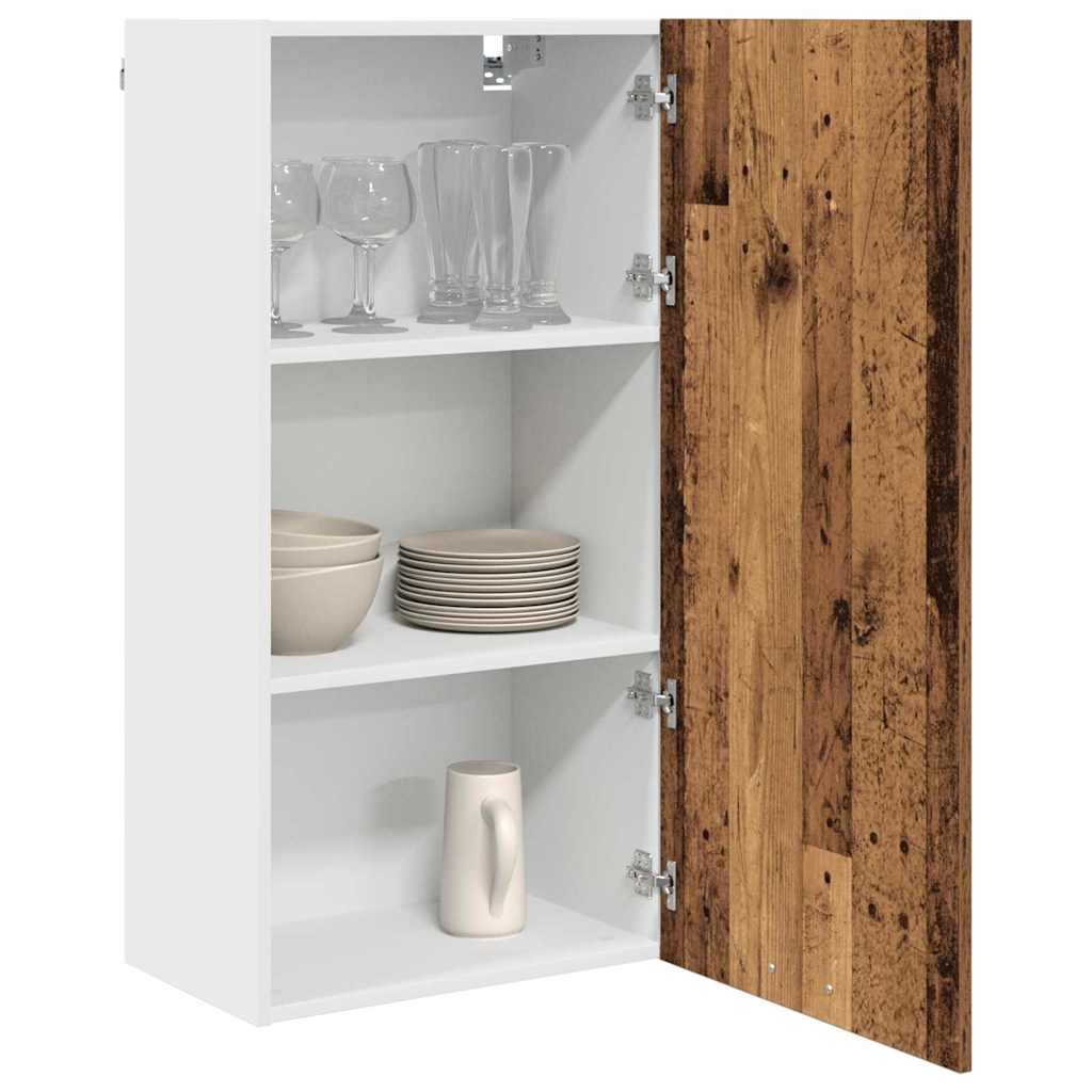 vidaXL Hanging Cabinet Old Wood and White 50 x 31 x 100 cm 3