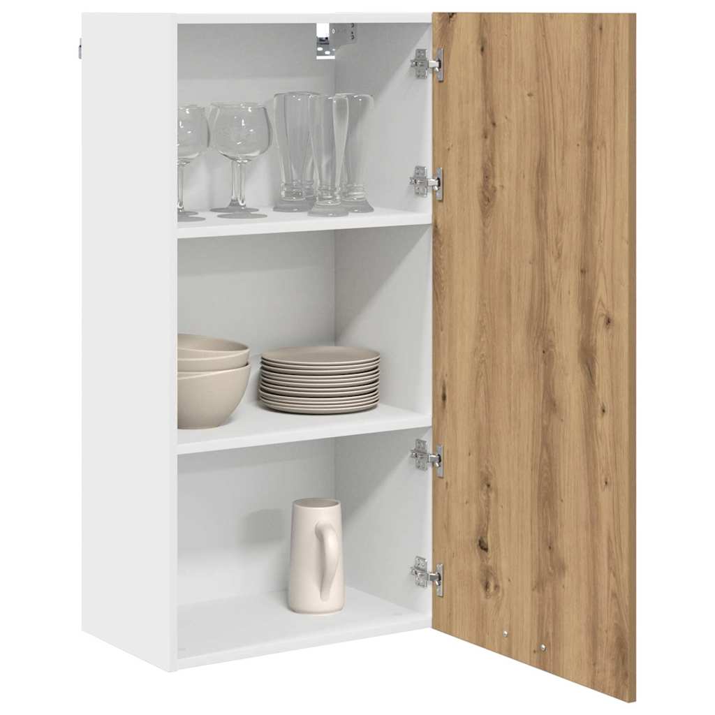 vidaXL Hanging Cabinet Artisan Oak and White 50 x 31 x 100 cm 3