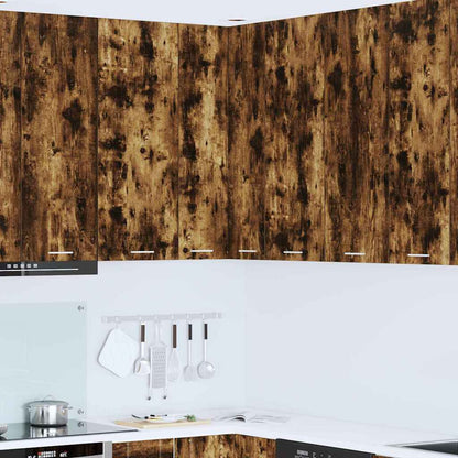 vidaXL Hanging Glass Cabinet "Lyon" 40x31x60 cm Smoked Oak
