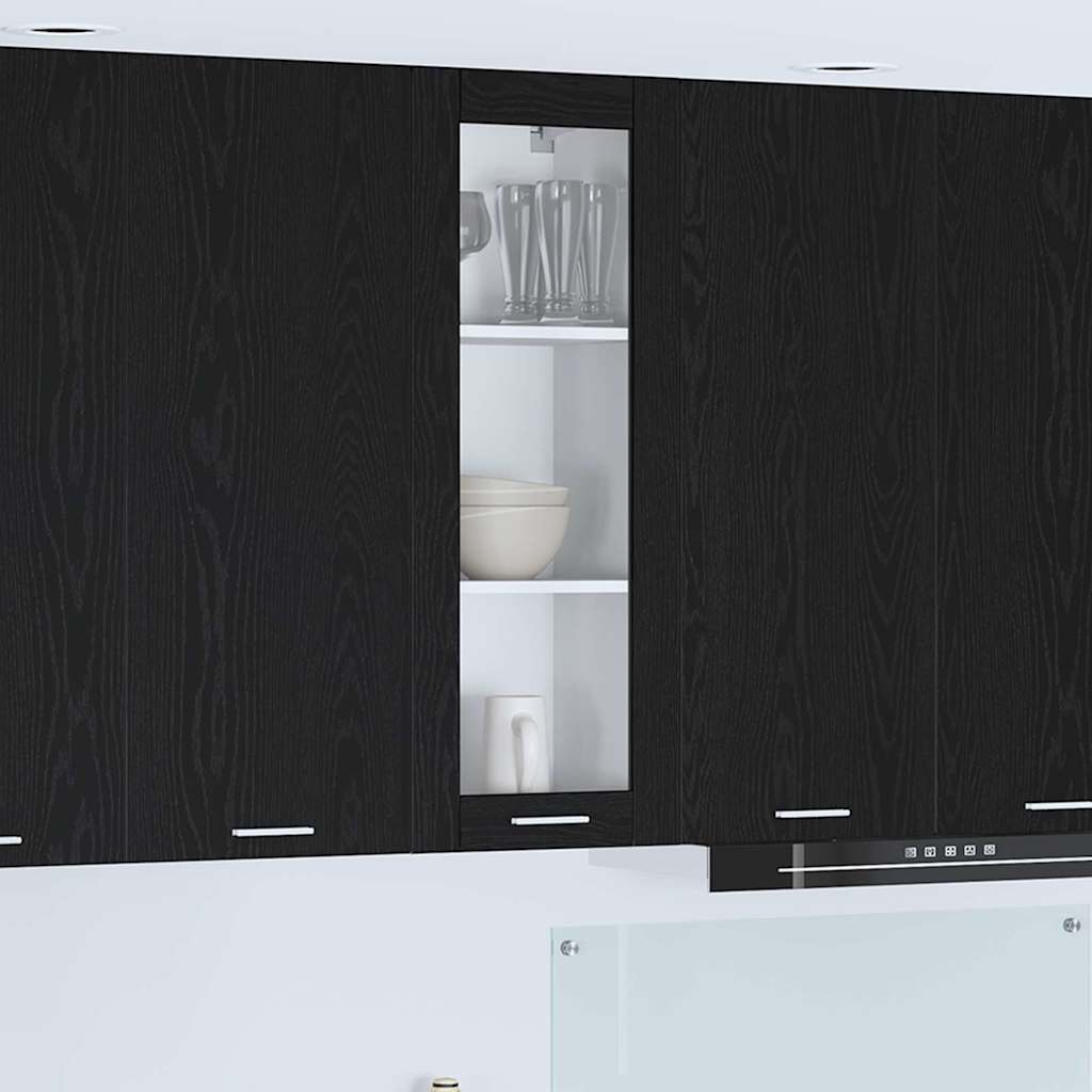 vidaXL Hanging Cabinet Black Oak 40 x 31 x 100 cm Engineered Wood 1