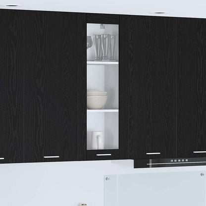 vidaXL Hanging Cabinet Black Oak 40 x 31 x 100 cm Engineered Wood 1