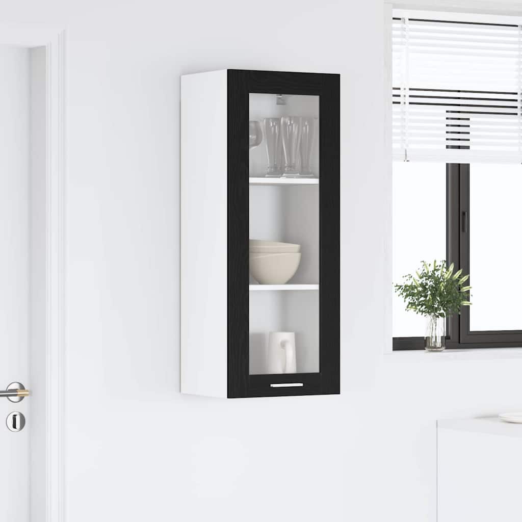 vidaXL Hanging Cabinet Black Oak 40 x 31 x 100 cm Engineered Wood 4