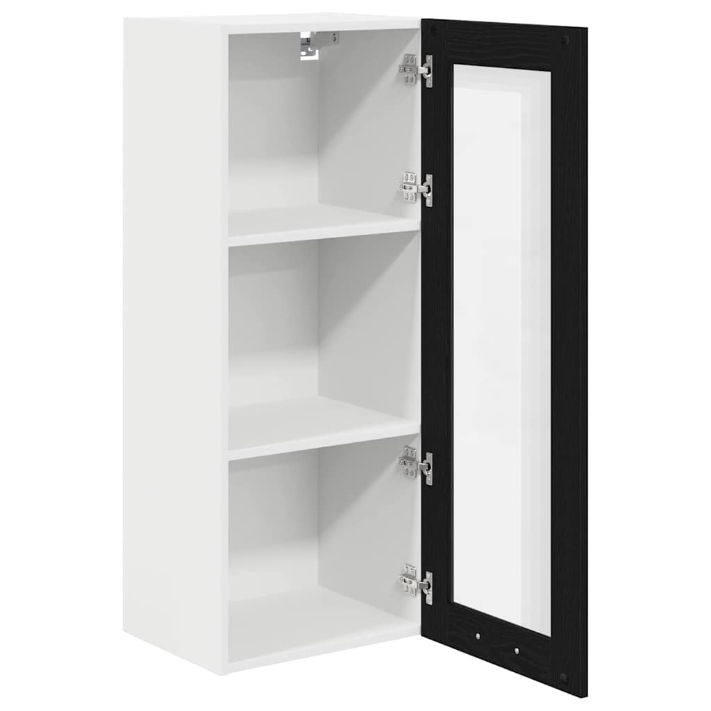 vidaXL Hanging Cabinet Black Oak 40 x 31 x 100 cm Engineered Wood 5
