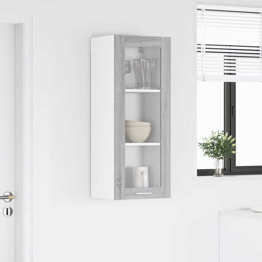 vidaXL Hanging Cabinet Grey Sonoma 40 x 31 x 100 cm Engineered Wood 4