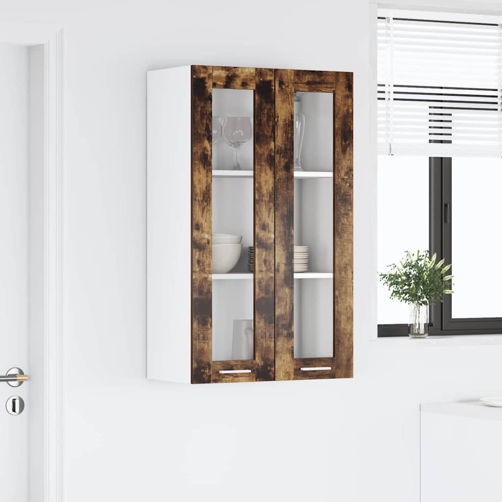 vidaXL Hanging Cabinet Smoked Oak 60 x 31 x 100 cm Engineered Wood 4
