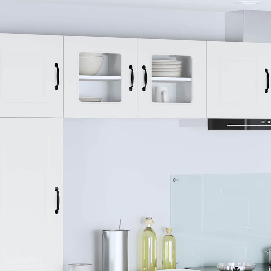 vidaXL Dishwasher Panel with 1 Glass Door KALMAR 2 pcs White 1